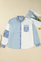 Livia Striped Patchwork Casual PLUS Shirt