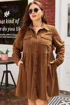 Galilea Corduroy Full Collared PLUS Shirt