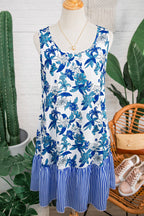 Dior Ruffle Hem Patchwork Dress