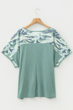 Mazie Mist Ribbed Patchwork PLUS Tee