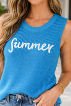 Sophia Script Graphic Sleeveless Sweater