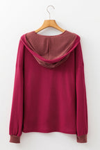 River Waffle Hooded Long Sleeve Top