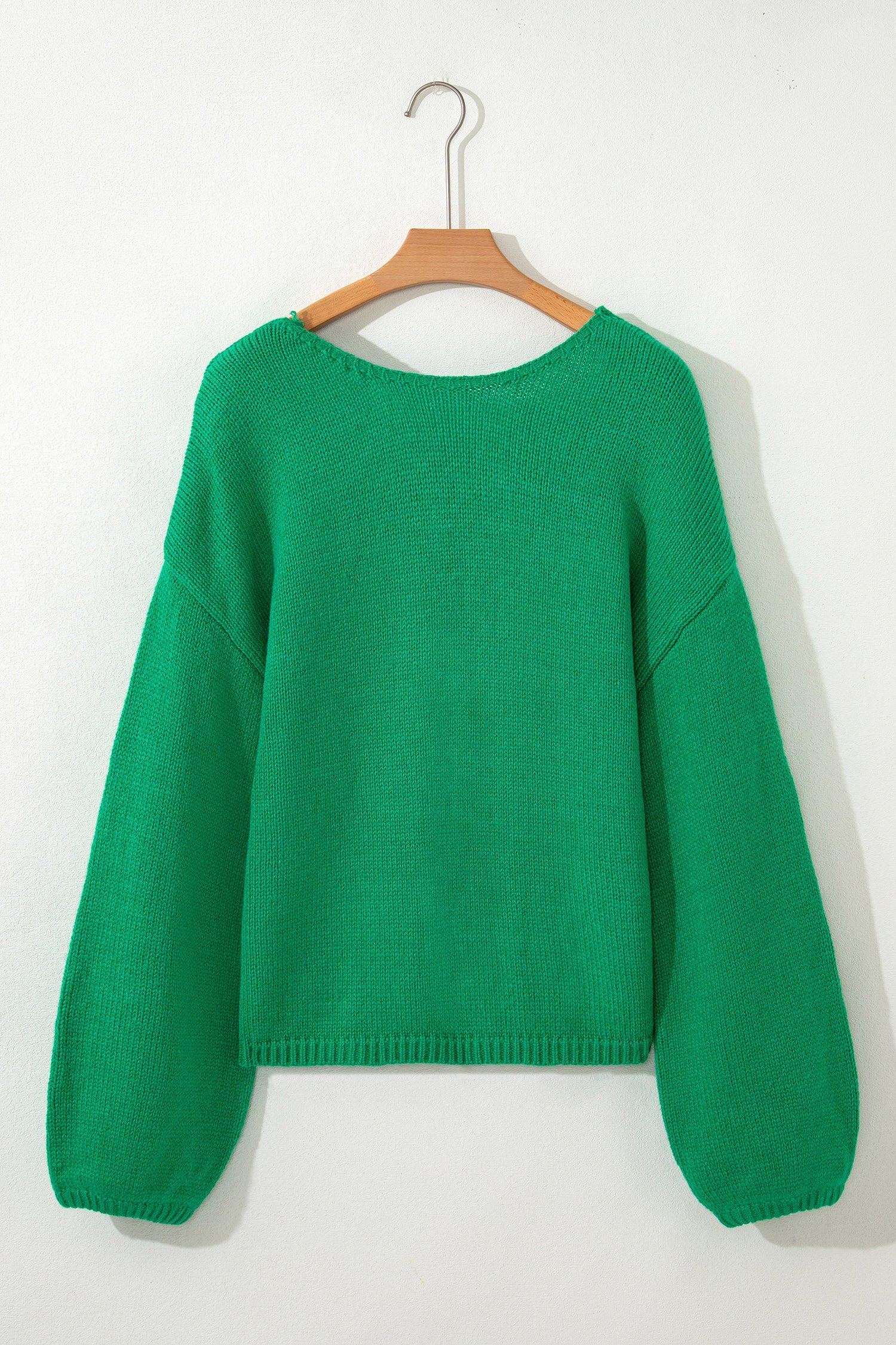 Raven Backless Bubble Sleeve Sweater