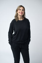 IN STOCK Corrine Ribbed Pullover Top - Black