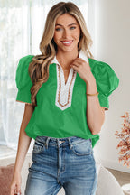 Eileen Collar Short Sleeve Blouse