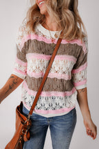Leilani Crochet Half Sleeve Sweater