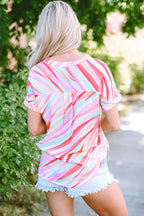 Cali Abstract Short Sleeve Blouse