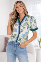 Mila Trim Short Sleeve Blouse