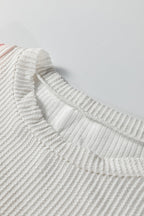 Louise Color Block Corded Long Sleeve Top