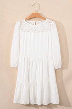 Whitley Floral Lace Patchwork Tiered Mini Dress
