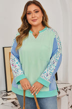 Opal Sleeve Notched top Long Sleeve PLUS Top