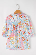 Solana Boho Flower Half Puff Sleeve Blouse