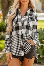 Cecelia Patchwork Drawstring Hooded Shacket