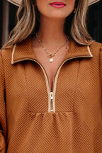 Danielle Zip Collar Textured Mini Dress