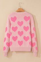 Cali Heart Jacquard Knit Sweater