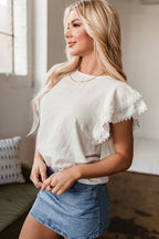 Cecelia Ruffled Flutter Sleeve Blouse