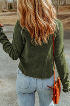 Daisy Textured Round Neck Long Sleeve Top