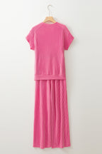 Leilany Corded Knit Short Sleeve Set