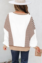Zyla Contrast Stitching Oversize Sweatshirt
