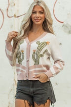 Paulina Desert Cactus Front Sweater
