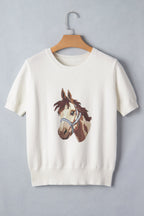Regina Printed Short Sleeve Sweater