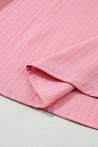 Capri Ruffled Half Sleeve V Neck Textured Top.