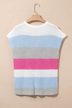 Elliot Color Block Notch V Neck Sweater Top