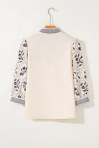 Micah Sleeve Contrast Patchwork Blouse