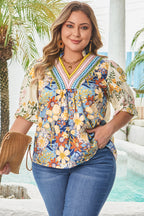 Alayna Woven Half Sleeve PLUS Blouse