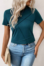Galilea Toothpick Stripe Round Neck Top