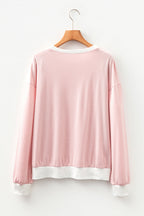 Skyler Contrast Edge Patchwork Long Sleeve Top