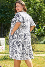 Luciana Plus Size Floral Bow Detail Midi Dress