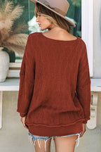 Hayden Textured Crew Neck Loose Sweater