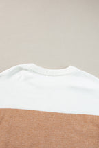 Isabella Colorblock Ribbed Trim Sweater