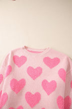 Cali Heart Jacquard Knit Sweater