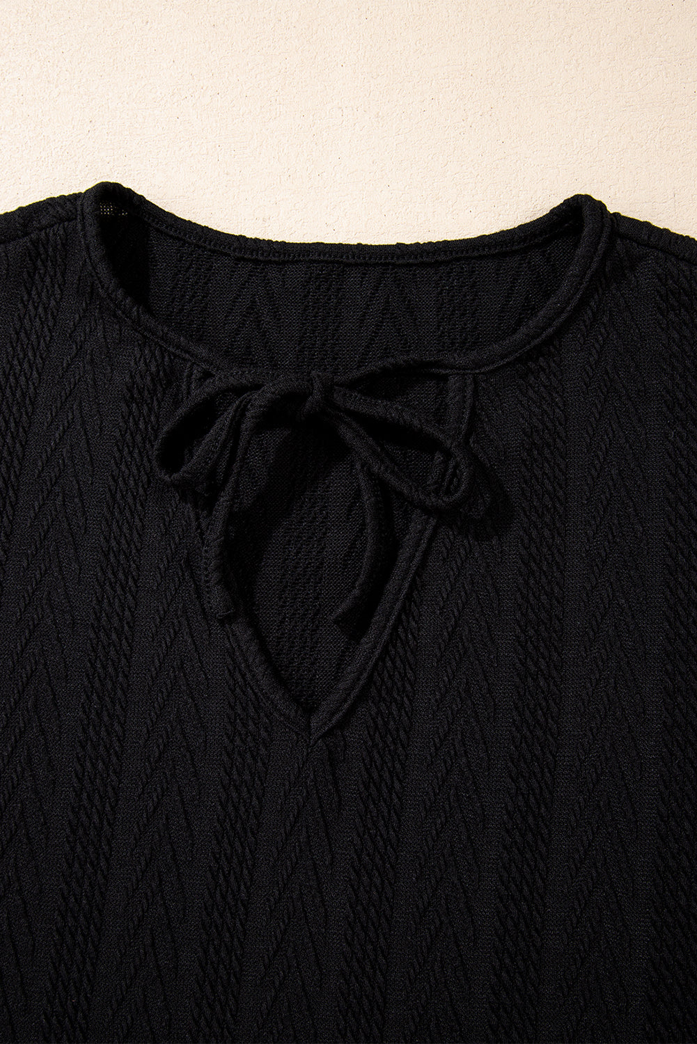 Poppy Textured Knit Drawstring Blouse