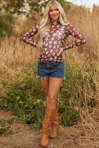 Alexandra Mesh Star Sheath Long Sleeve Top