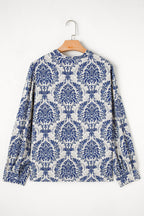 Alora Pattern Print Notch PLUS Shirt