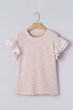 Amanda Ruffled Short Sleeve Blouse