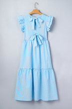 Deborah Sleeve Gingham Maxi Dress
