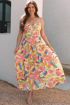 Jennifer Spaghetti Strap Piping Detail Maxi Dres