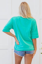 Hanna Solid Color Half Sleeve Buttons Henley Top