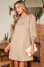 Elise Trim Puff Sleeve Dress