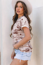 Desert Sand Short Sleeve Knit Top