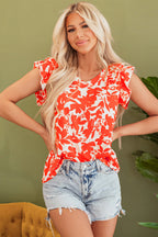 Keilani Floral Ruffle Sleeve Top