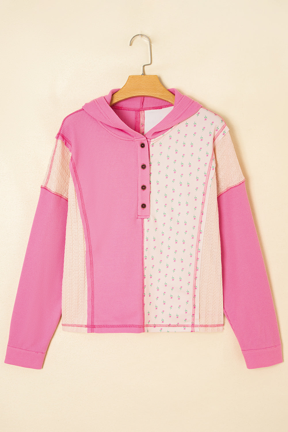 Hollievi Patchwork Hooded Oversize Pullover