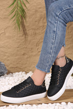 Harper Quilted Lace Up Sneakers