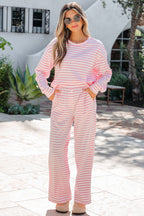Amber Stripe Drop Shoulder Set