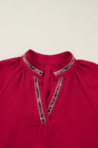 Eve Jacquard Print Textured Blouse