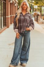 Lauren Plaid Patchwork Long Sleeve Hooded Top